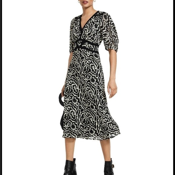 BA&SH Adore Textured Midi Dress - Picture 1 of 8